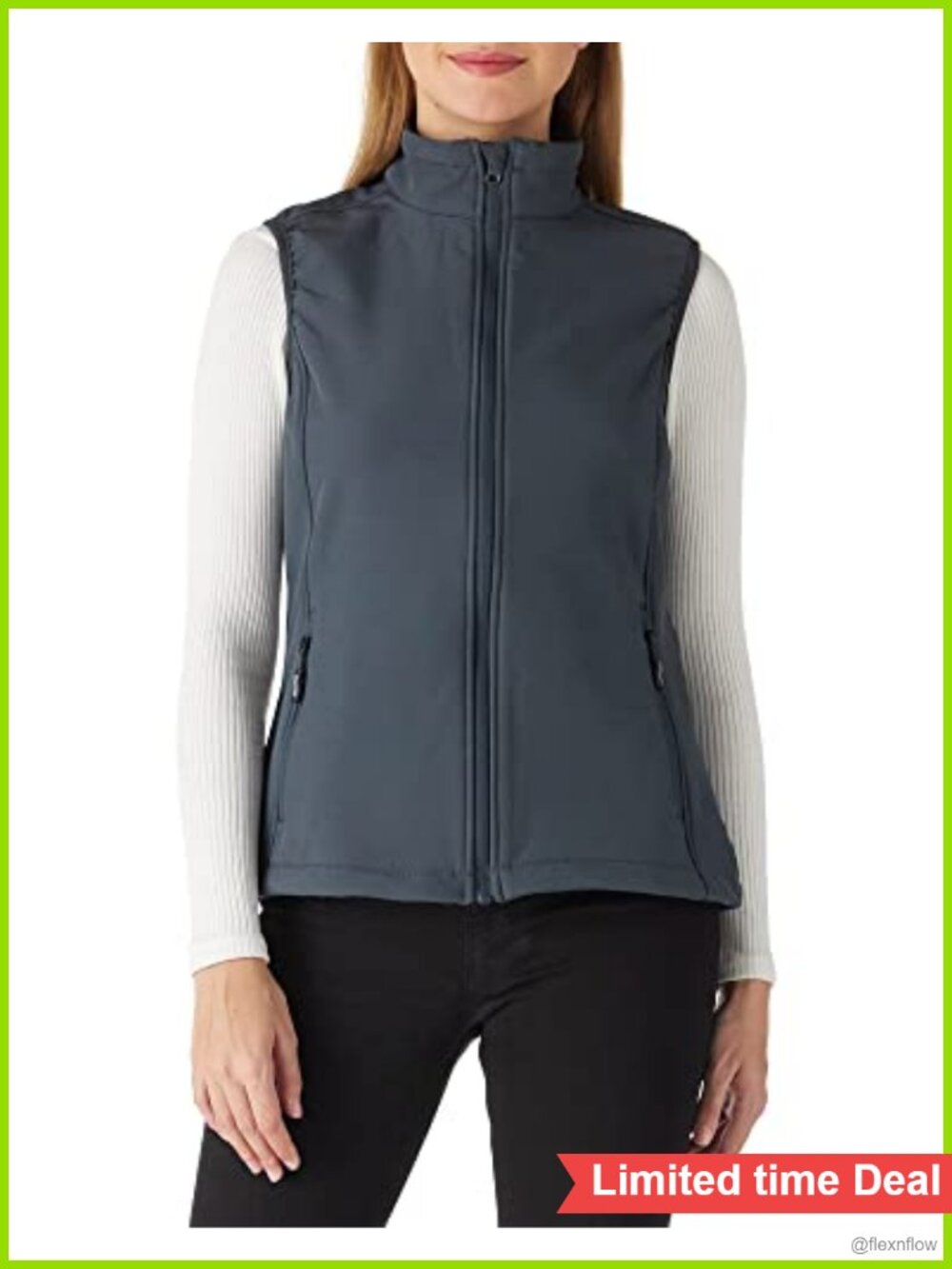 Women's Lightweight Fleece Lined Zip Up Vest Windproof Water Resistant